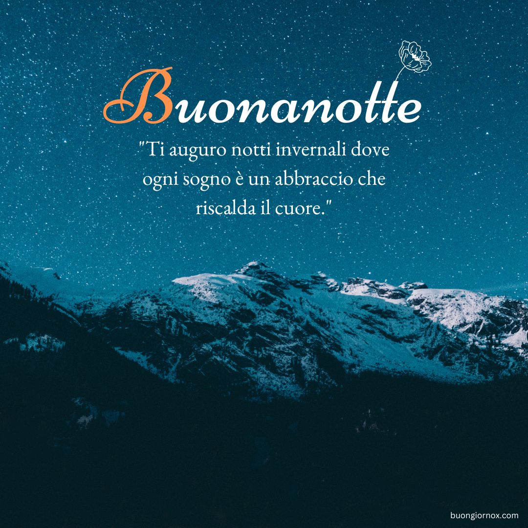 Buonanotte a domani con immagini invernali