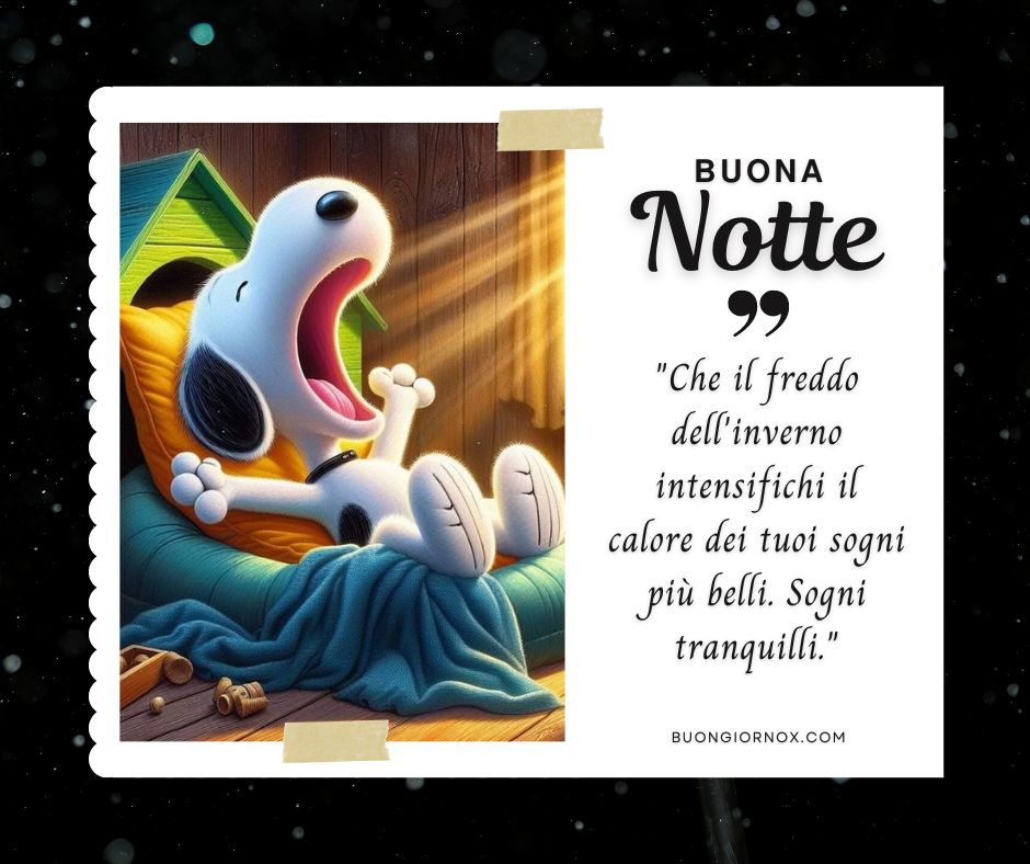 Buonanotte con immagini dell'inverno