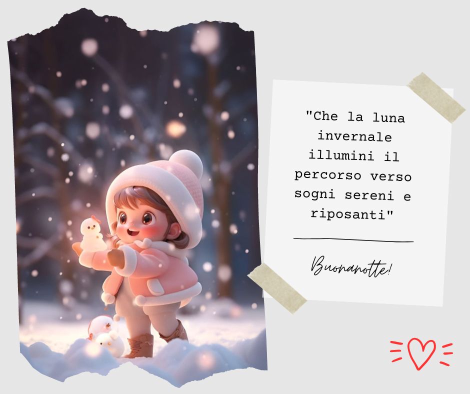 buonanotte con immagini invernali