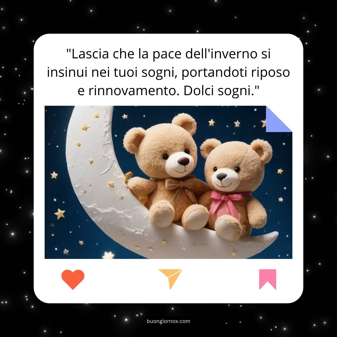 immagini e frasi buonanotte invernali